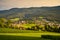 Lam, a small town in the Bavarian Forest in the Upper Palatinate with dramatic light after a thunderstorm