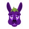 Lama Alpaca Eggplant face avatar. Purple animal head. Vector ill