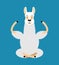 Lama Alpaca yoga. Animal yogi isolated. Relaxation and meditation. Vector illustration