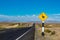 Lama crossing road sign in Peru, South America