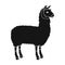 Lama, a South American pack animal. A lame, a cloven-hoofed mammal single icon in black style vector symbol stock