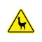 Lama Warning sign yellow. llama Hazard attention symbol. Danger