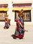 Lamayuru. Monks in masks perform buddhist sacred cham dance