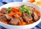 Lamb or beef stew with potatoes, carrots and onions, cf Norwegian lobscouse