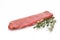 Lamb filet meat raw with thyme and rosemary white isolated