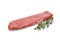 Lamb filet meat raw with thyme white isolated