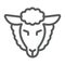 Lamb of god line icon, jewish and animal, sheep sign, vector graphics, a linear pattern on a white background.