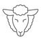 Lamb of god thin line icon, jewish and animal, sheep sign, vector graphics, a linear pattern on a white background.