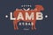 Lamb, kebab. Poster for Butchery meat shop