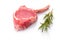 Lamb meat raw with bone and rosemary white isolated