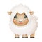 Lamb sheep little cute domestic farm mammal animal cartoon design vector illustration