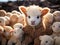 Lamb shepherd guards teddy bear group
