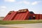 LAMBAYEQUE, PERU : Facade of the Sipan Lord royal tombs museum in modern architecture style about the Moche