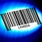 Lambda - barcode with blue Background