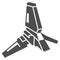 Lambda class T 4a shuttle solid icon, star wars concept, imperial transport vector sign on white background, glyph style