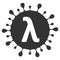 Lambda Covid Virus Raster Icon Flat Illustration