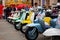 Lambretta scooters exposed at the National Day of the Vintage Vehicle, Trieste