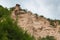 The Lame Rosse, rocky stratification characterised by pinnacles and towers in singular red colour, on Sibillini mountains , Marche