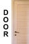 Laminated door with light wooden texture