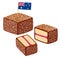 Lamington Australian dessert illustration