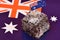 Lamington and Australian flag stock images