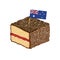 Lamington cake with Australian flag icon vector