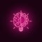 lamp brain and gear neon icon. Elements of Idea set. Simple icon for websites, web design, mobile app, info graphics