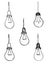 Lamp bulb collection. Light icon set.