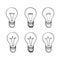 Lamp bulb collection. Light icon set.