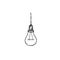 Lamp bulb isolated over white background. Light icon. Doodle lin