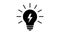 Lamp bulb with lightning, turns on and off, blink, simple flat icon. Animated idea, energy, power sign. Gloving incandescent lamp