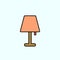 lamp color vector icon, vector illustration