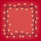 Lamp garland wreath, front door fairy lights wreath, square place for text with shining bulbs, lighting bounding box and border, v
