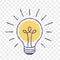 Lamp idea lightbulb doodle sketch vector icon