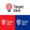 lamp idea logo vector darts bulls eye bulb target