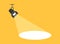 Lamp illumination icon in flat style. Spotlight vector illustration on isolated background. Floodlight energy sign business
