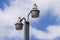 Lamp and lamppost outdoor daylight, detail urban landscape in Guatemala, Central America.