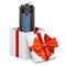 Lamp mosquito electric insect killer, lantern inside gift box, present concept. 3D rendering