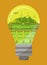 Lamp and natural power plant illustration vector