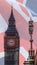 Lamp Post and Big Ben London blended with British Flag Union Jack