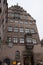 Lamp post and roofline design on a building in Nuremburg, Germany