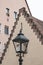 Lamp post and roofline design on a building in Nuremburg, Germany