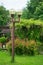 Lamp on the street. pillars with lighting. street lamp