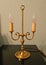 Lamp, table lamp, brass with candle lamps, classic, elegant, retro style