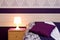 Lamp with violet theme bedroom details