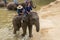 LAMPANG, THAILAND - DECEMBER 7, 2018 : Tourist Thailand, Activities elephant bathing