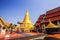 LAMPHUN-APRIL,21 :Wat Phra That Hariphunchai pagoda temple important religious traveling destination in northern province is the m