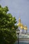 Lamppost against the background of the domes of the St. Michael\\\'s Golden-Domed Monastery, Kyiv