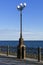 Lamppost on the background of the sea