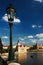 Lamppost on Charles Bridge, Prague castle view